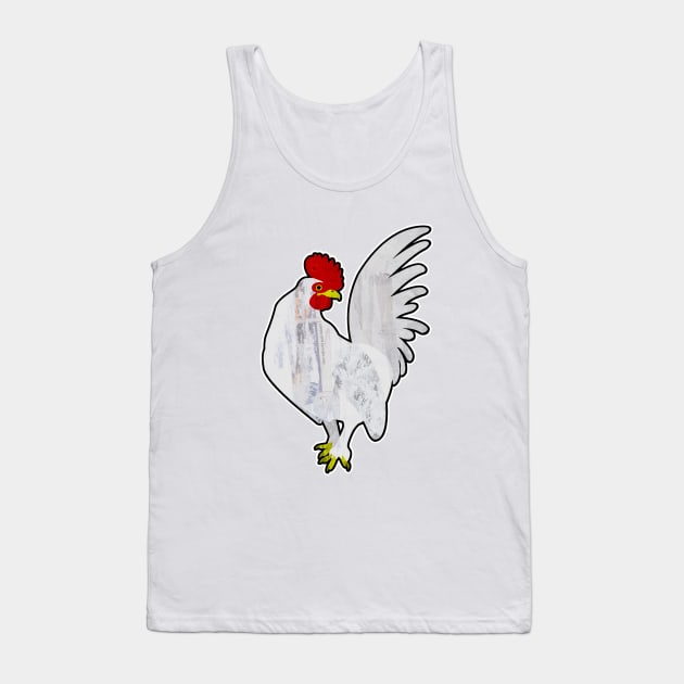 White rooster Tank Top by jurjenbertens